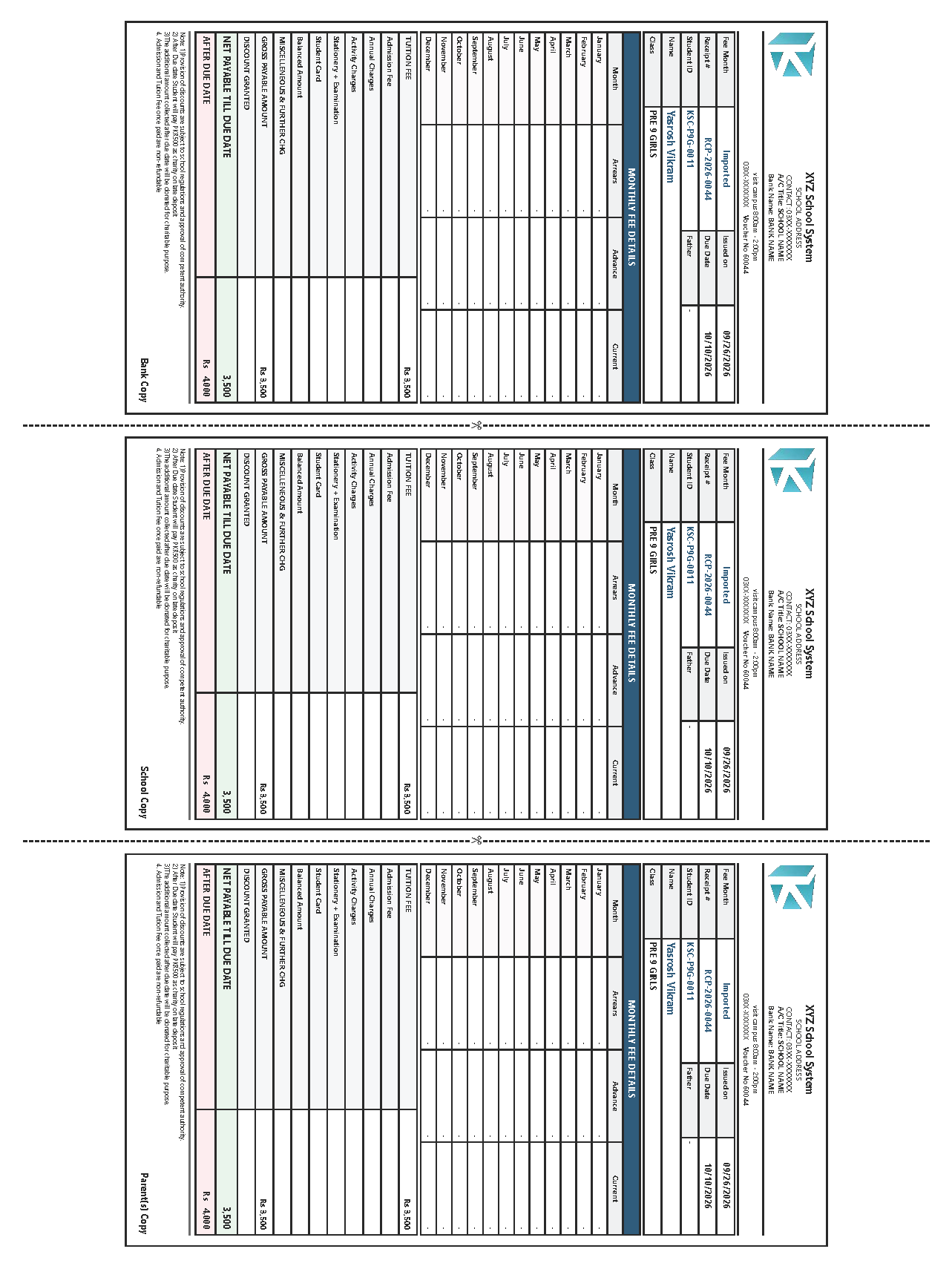 Fee Challan Preview